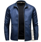 Men's Leather Motorcycle Jacket Slim Fit Biker Coat