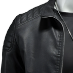 Men's Leather Motorcycle Jacket Slim Fit Biker Coat