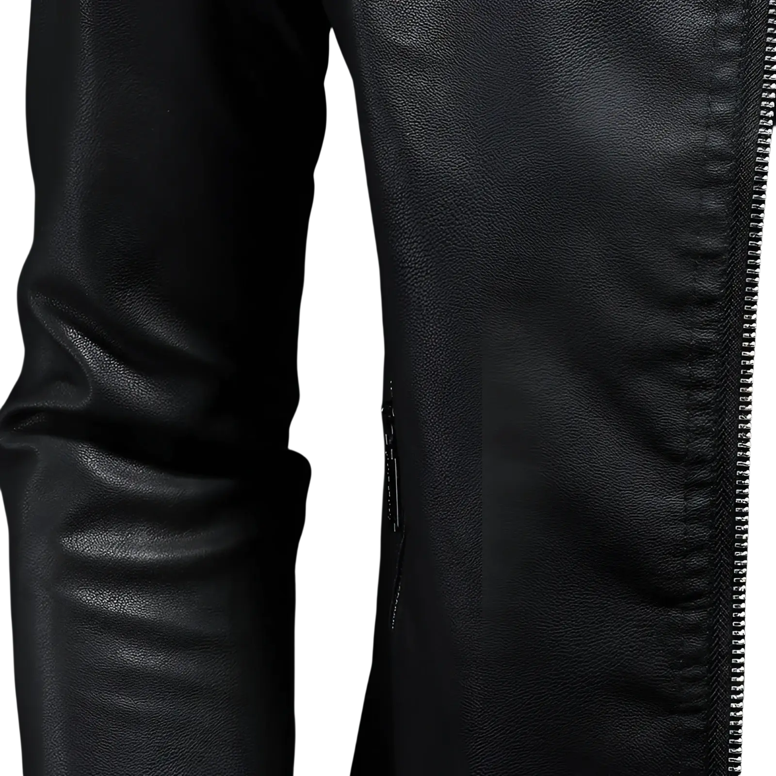 Men's Leather Motorcycle Jacket Slim Fit Biker Coat