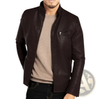 Men's Slim Fit Pu Leather Punk Motorcycle Jacket