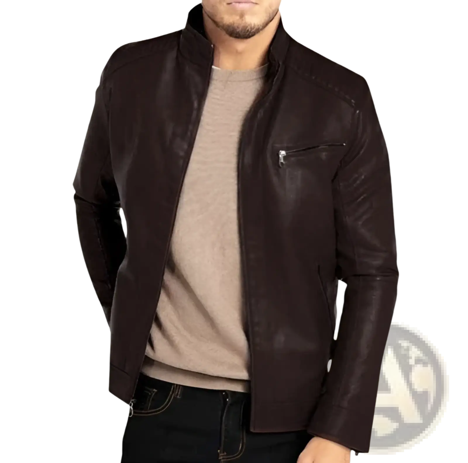 Men's Slim Fit Pu Leather Punk Motorcycle Jacket