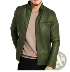 Men's Slim Fit Pu Leather Punk Motorcycle Jacket