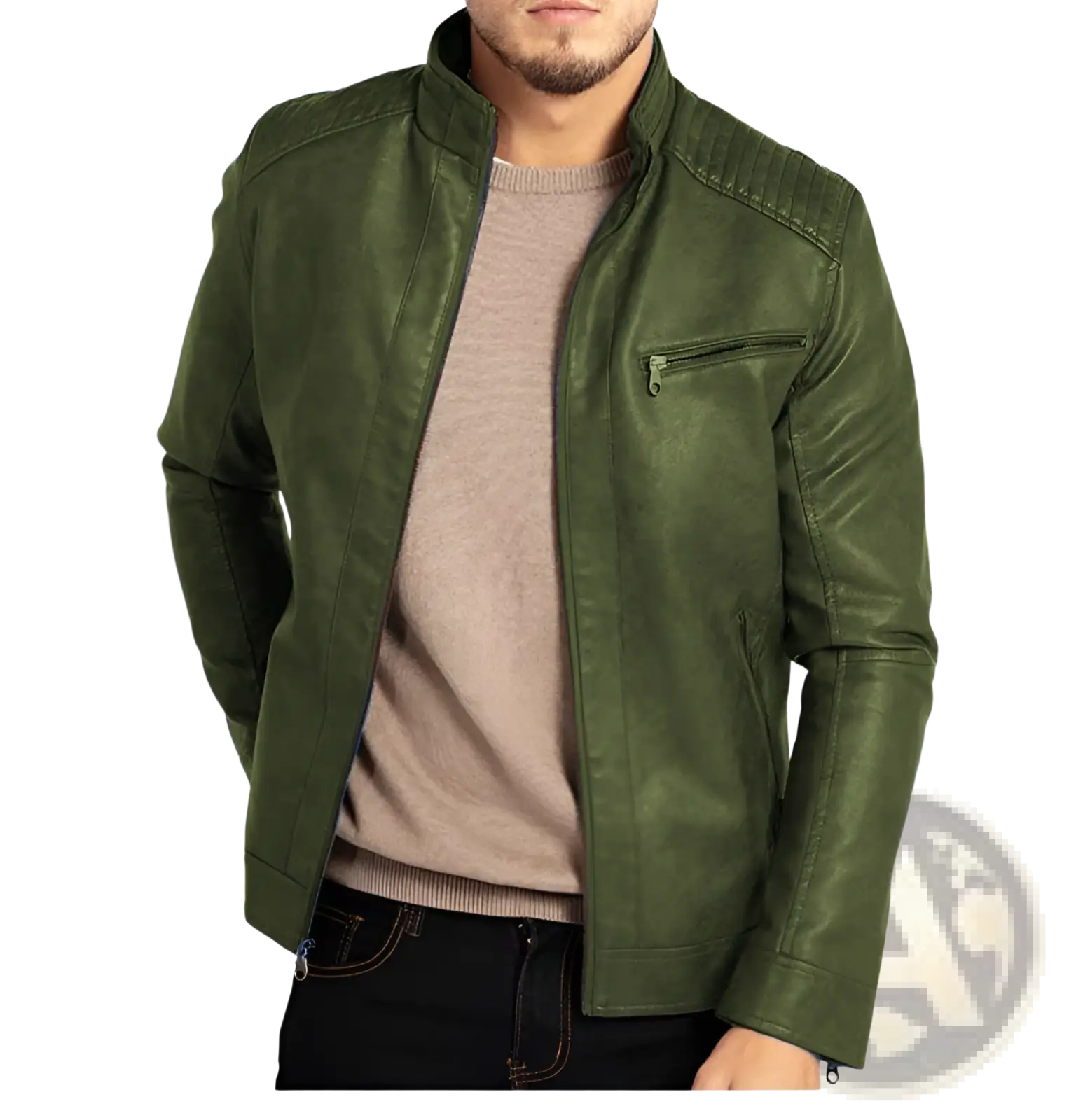 Men's Slim Fit Pu Leather Punk Motorcycle Jacket