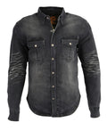 Milwaukee Leather Men's Avalanche Black CE Armored Flannel Shirt with Aramid Reinforced Zones - MPM1620