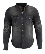 Milwaukee Leather Men's Avalanche Black CE Armored Flannel Shirt with Aramid Reinforced Zones - MPM1620