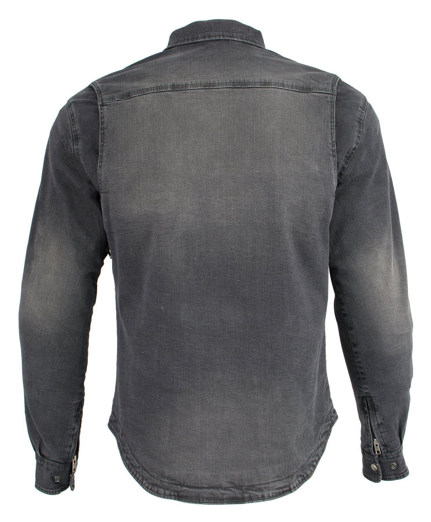 Milwaukee Leather Men's Avalanche Black CE Armored Flannel Shirt with Aramid Reinforced Zones - MPM1620