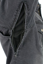 Milwaukee Leather Men's Avalanche Black CE Armored Flannel Shirt with Aramid Reinforced Zones - MPM1620