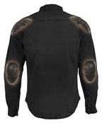 Milwaukee Leather Men's Avalanche Black CE Armored Flannel Shirt with Aramid Reinforced Zones - MPM1620