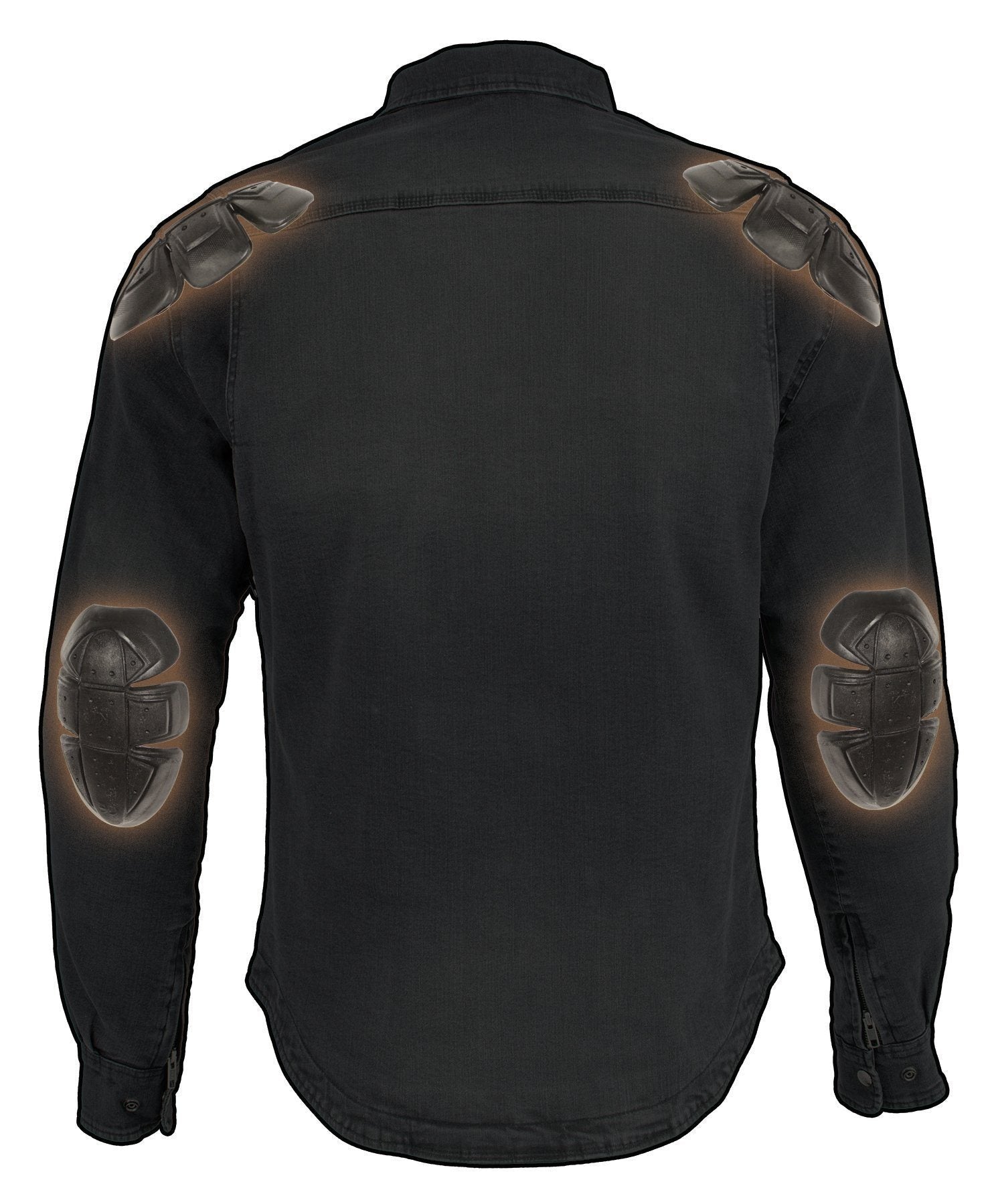 Milwaukee Leather Men's Avalanche Black CE Armored Flannel Shirt with Aramid Reinforced Zones - MPM1620