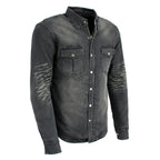 Milwaukee Leather Men's Avalanche Black CE Armored Flannel Shirt with Aramid Reinforced Zones - MPM1620