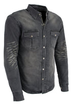Milwaukee Leather Men's Avalanche Black CE Armored Flannel Shirt with Aramid Reinforced Zones - MPM1620