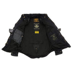 Milwaukee Leather Men's Avalanche Black CE Armored Flannel Shirt with Aramid Reinforced Zones - MPM1620