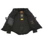 Milwaukee Leather Men's Avalanche Black CE Armored Flannel Shirt with Aramid Reinforced Zones - MPM1620