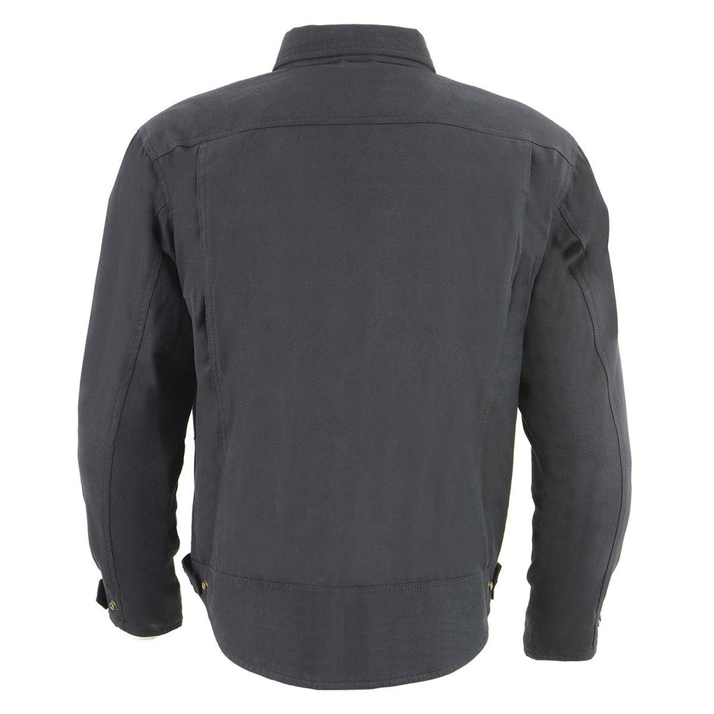 Milwaukee Leather Men's Hellbound Black CE Armored Flannel Shirt with Aramid Reinforced Zones - MPM1623