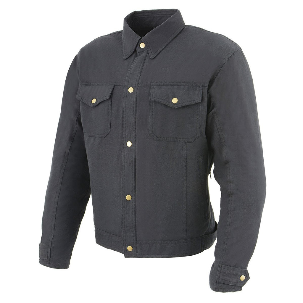 Milwaukee Leather Men's Hellbound Black CE Armored Flannel Shirt with Aramid Reinforced Zones - MPM1623