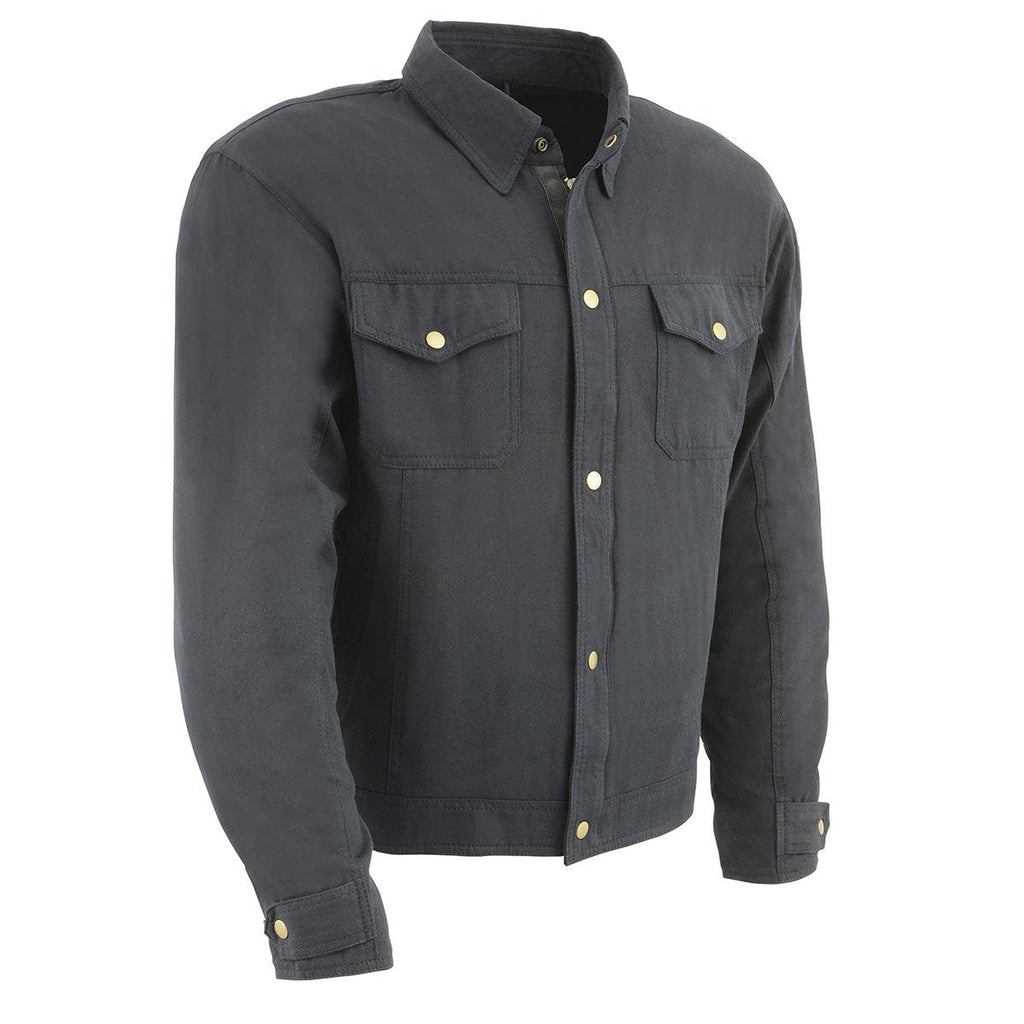 Milwaukee Leather Men's Hellbound Black CE Armored Flannel Shirt with Aramid Reinforced Zones - MPM1623