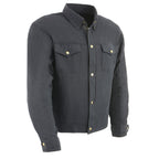 Milwaukee Leather Men's Hellbound Black CE Armored Flannel Shirt with Aramid Reinforced Zones - MPM1623
