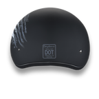 DOT Approved Daytona Motorcycle Half Face Helmet - Skull Cap Graphics for Men & Women, Scooters, ATVs, UTVs & Choppers - W/ 2nd Amendment