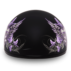 DOT Approved Daytona Motorcycle Half Face Helmet - Skull Cap Graphics for Men & Women, Scooters, ATVs, UTVs & Choppers - W/ Wild At Heart