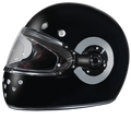 D.O.T. & ECE Daytona Retro Full Face Motorcycle Helmet: Vintage Style for Men, Women, & Youth - Hi-Gloss Black w/ Chrome Accents