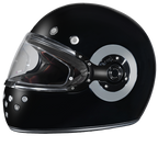 D.O.T. & ECE Daytona Retro Full Face Motorcycle Helmet: Vintage Style for Men, Women, & Youth - Hi-Gloss Black w/ Chrome Accents