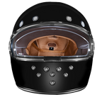D.O.T. & ECE Daytona Retro Full Face Motorcycle Helmet: Vintage Style for Men, Women, & Youth - Hi-Gloss Black w/ Chrome Accents