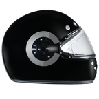 D.O.T. & ECE Daytona Retro Full Face Motorcycle Helmet: Vintage Style for Men, Women, & Youth - Hi-Gloss Black w/ Chrome Accents
