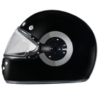D.O.T. & ECE Daytona Retro Full Face Motorcycle Helmet: Vintage Style for Men, Women, & Youth - Hi-Gloss Black w/ Chrome Accents