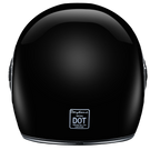D.O.T. & ECE Daytona Retro Full Face Motorcycle Helmet: Vintage Style for Men, Women, & Youth - Hi-Gloss Black w/ Chrome Accents
