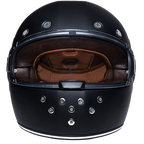 DOT Daytona Retro Full Face Motorcycle Helmet: Vintage Style for Men, Women, & Youth - Dull Black W/ Dull Black Accents