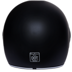 DOT Daytona Retro Full Face Motorcycle Helmet: Vintage Style for Men, Women, & Youth - Dull Black W/ Dull Black Accents