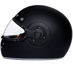 DOT Daytona Retro Full Face Motorcycle Helmet: Vintage Style for Men, Women, & Youth - Dull Black W/ Dull Black Accents