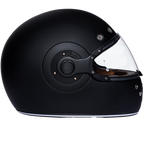 DOT Daytona Retro Full Face Motorcycle Helmet: Vintage Style for Men, Women, & Youth - Dull Black W/ Dull Black Accents