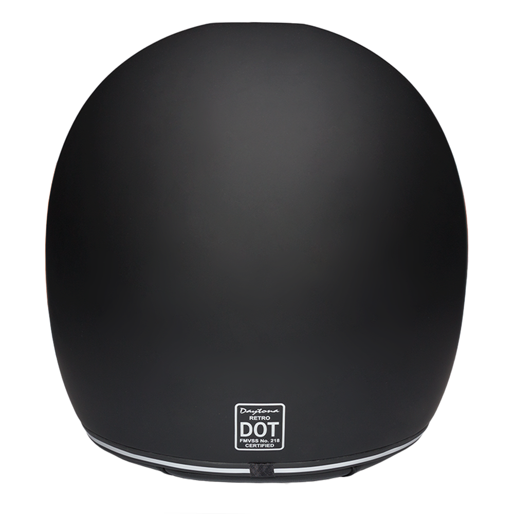 D.O.T. & ECE Daytona Retro Full Face Motorcycle Helmet: Vintage Style for Men, Women, & Youth - Dull Black W/ Orange Accents