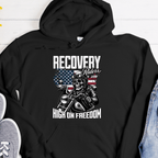 High On Freedom Sobriety Motorcycle Recovery Hoodie