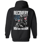 High On Freedom Sobriety Motorcycle Hoodie