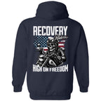 High On Freedom Sobriety Motorcycle Hoodie