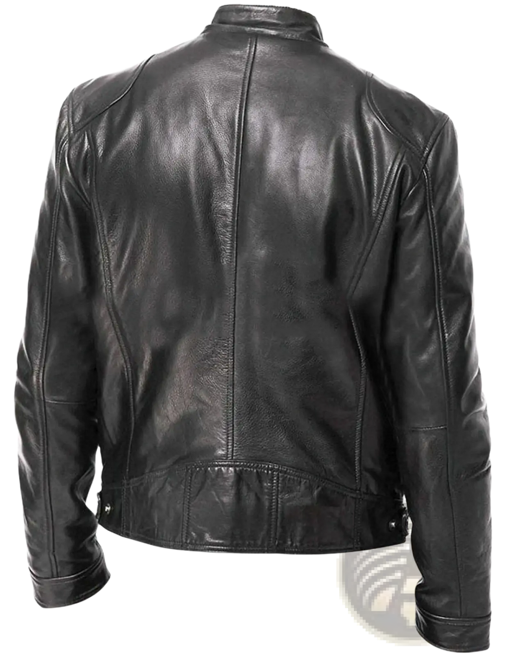 Slim Fit Pu Leather Motorcycle Jacket with Zippers