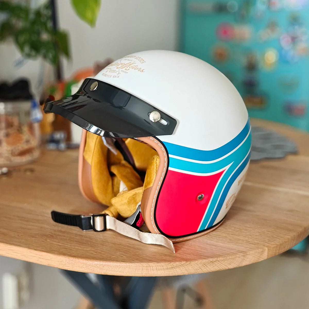 The Street King Vintage Open Face Motorcycle Helmet