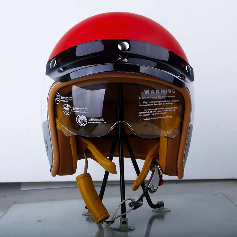 The Street King Vintage Open Face Motorcycle Helmet