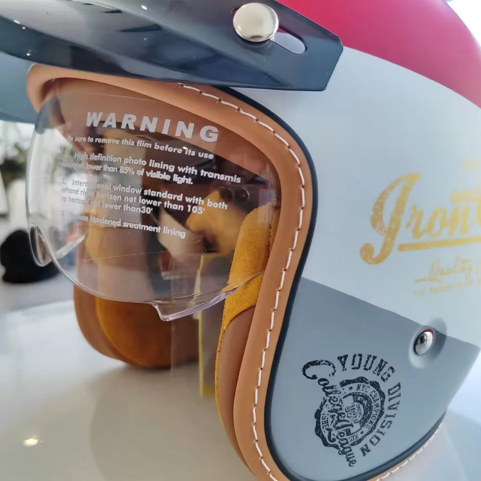 The Street King Vintage Open Face Motorcycle Helmet