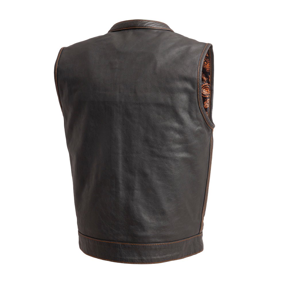 The Cut Men's Motorcycle Leather Vest, Multiple Color Options