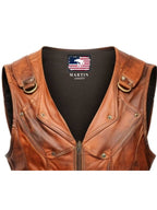 Classic Genuine Leather Motorcycle Vest