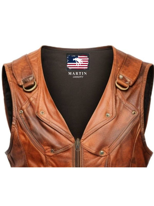 Classic Genuine Leather Motorcycle Vest