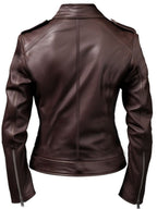 Dark Brown Biker Leather Jacket